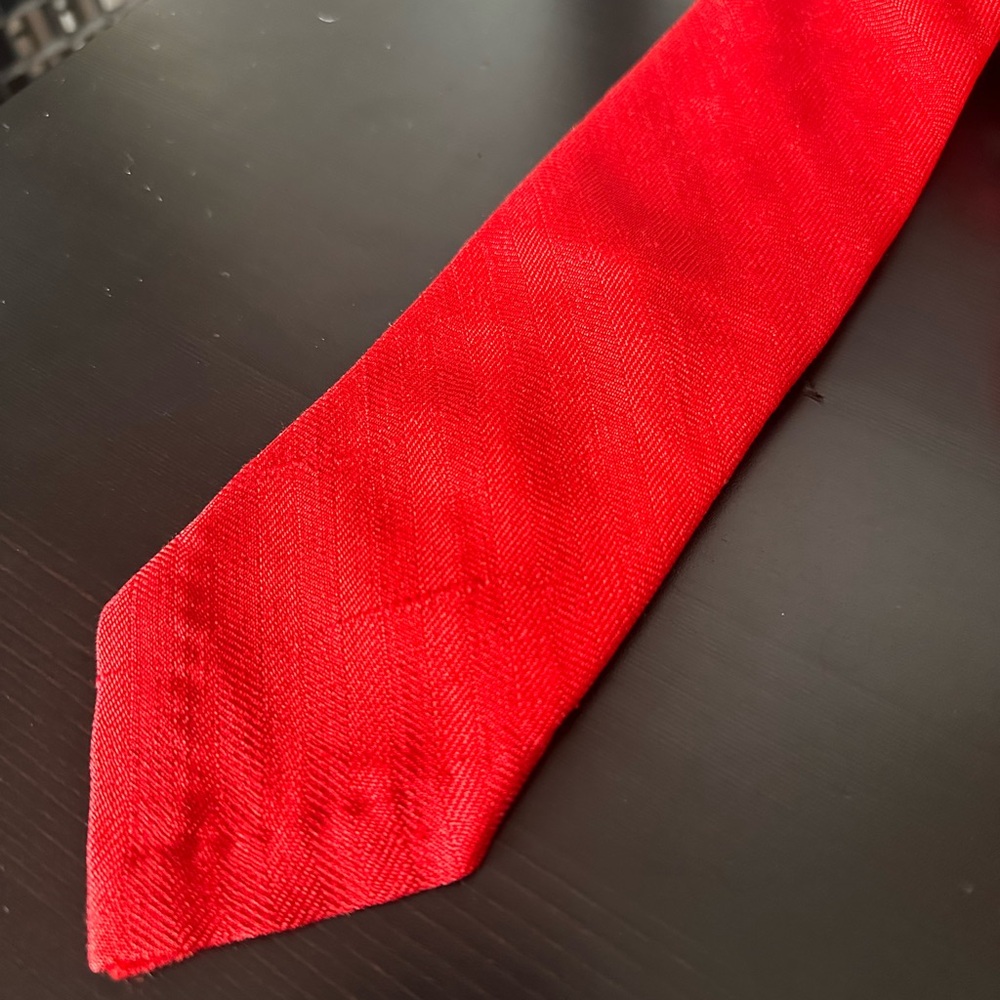 Polo Ralph Lauren For Brittany Chicago Red 100% Silk Tie Vintage